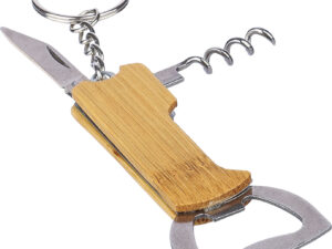 Bamboo bottle opener keyring