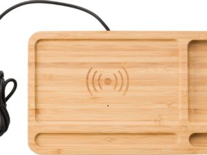 Bamboo desk organiser and charger - Image 3