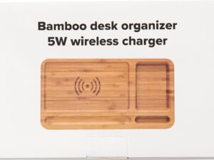 Bamboo desk organiser and charger - Image 5