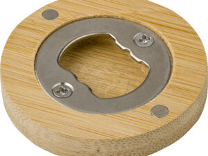 Bamboo magnet with bottle opener
