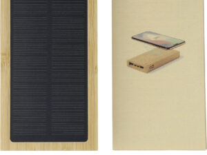 Bamboo solar power bank (10000 mAh) - Image 4