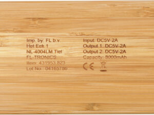 Bamboo solar power bank. (8000 mAh) - Image 4