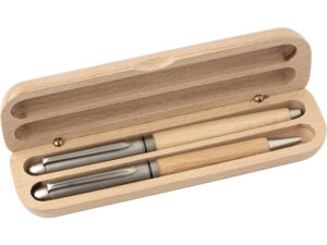 Beech wood writing set