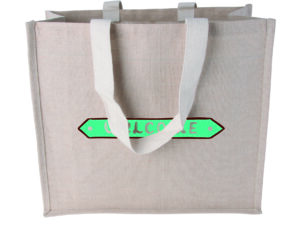 Canvas shopper with woven handles