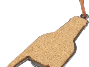 Cork bottle opener keyring