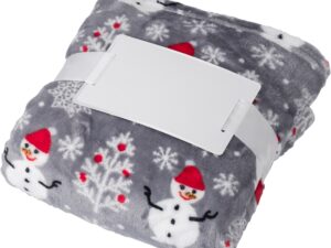 Flannel fleece snowmen blanket