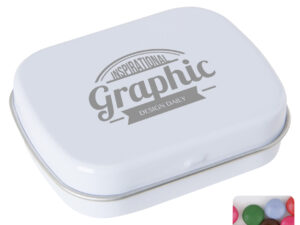 Flat hinged tin with choco's - Image 4