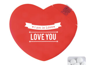 Heart mint card with sugar free mints
