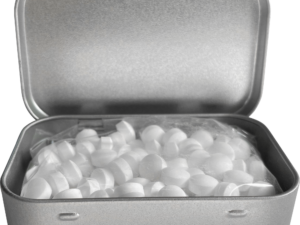 Large flat hinged tin with dextrose mints - Image 3