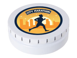 Large round click tin with dextrose mints