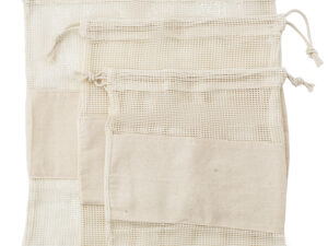 Natural cotton drawstring mesh bags - Image 3
