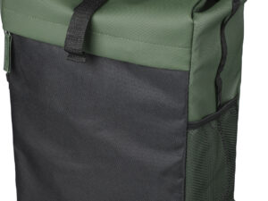 RPET polyester roll-top backpack.