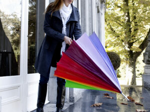 Rainbow polyester umbrella - Image 3