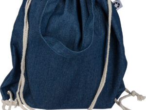 Recycled denim drawstring bag