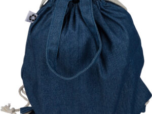 Recycled denim drawstring bag - Image 5