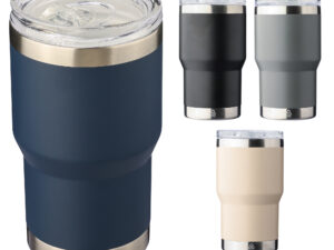 Recycled double walled travel mug with ceramic interior (350ml)