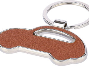 Recycled leather car keyring