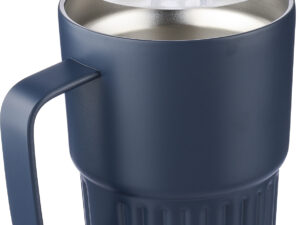 Recycled stainless steel double walled travel mug (450ml) - Image 3