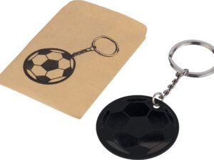 Recycled stainless steel football keyring - Image 4