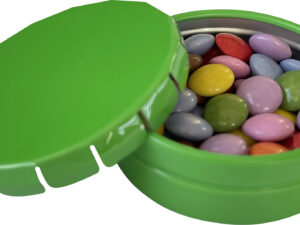 Round click tin with choco's