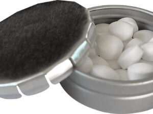 Round click tin with dextrose mints