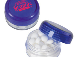 Round pot with sugar free mints