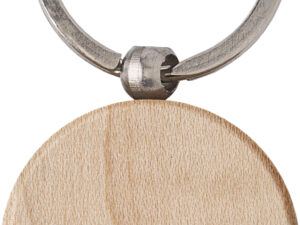 Round wooden keyring