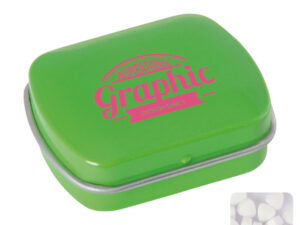 Small flat hinged tin with sugar free mints - Image 3