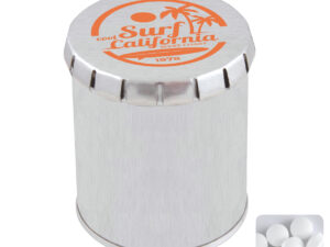 Tall round click tin with dextrose mints