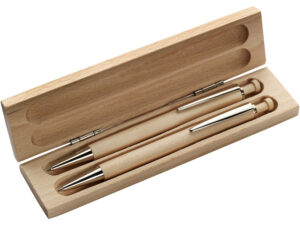 Wooden pen and pencil set